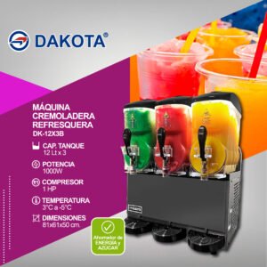 Cremoladera Refresquera DK-12X3B – 3 Tolvas de 12L con Ahorro de Energía y Azúcar