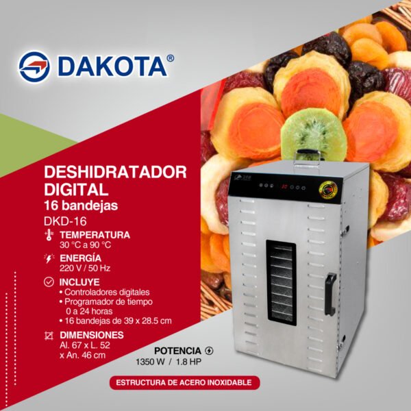 Deshidratador Digital 16 Bandejas
