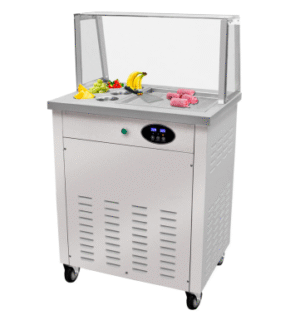 Máquina de Helado Frito 1 Plancha 36x36 cm con 6 Confiteras Refrigeradas DKF-1C